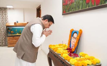 सीएम धामी ने बाबा साहेब डॉ. भीमराव अंबेडकर की पुण्य तिथि पर अर्पित किये श्रद्धा सुमन