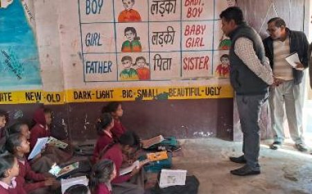 जिलाधिकारी ने प्राथमिक विद्यालय का औचक किया निरीक्षण