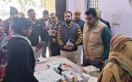 जिलाधिकारी ने प्राथमिक स्वास्थ्य केन्द्र पर आयोजित बीएचएनडी सत्र का किया निरीक्षण
