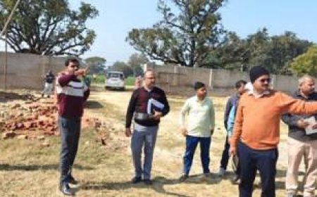 मुख्य विकास अधिकारी ने खेल मैदान/मिनी स्टेडियम के निर्माण कार्यों का किया निरीक्षण