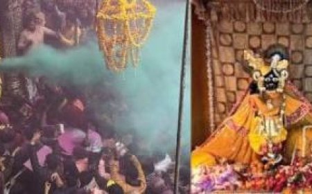 सोने-चांदी की पिचकारी से ठाकुर बांके बिहारी ने भक्तों संग खेली होली