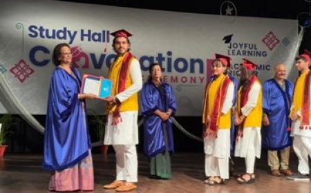 स्टडी हॉल स्कूल में धूमधाम से मनाया गया दीक्षांत समारोह