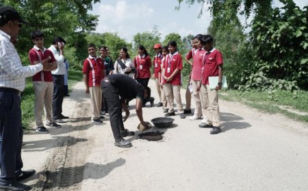 विबग्योर हाई स्कूल के छात्रों ने क्लाइमेट एकेडमी प्रोग्राम के तहत PMGSY सड़क निर्माण स्थल का किया दौरा