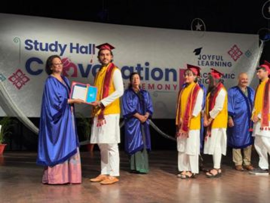 स्टडी हॉल स्कूल में धूमधाम से मनाया गया दीक्षांत समारोह