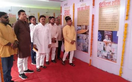 बीजेपी महानगर अध्यक्ष एवं जिलाध्यक्ष युवा मोर्चा ने कलक्ट्रेट में स्थापित चित्र प्रदर्शनी को देखा और सराहा