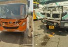 रोडवेज बस व डंपर में भिड़ंत, बस चालक एवं परिचालक सहित 14 यात्री घायल