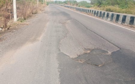 हमीरपुर व कालपी हाईवे में जगह-जगह गड्ढे हो जाने से वाहनों को आवागमन में हो रही परेशानी
