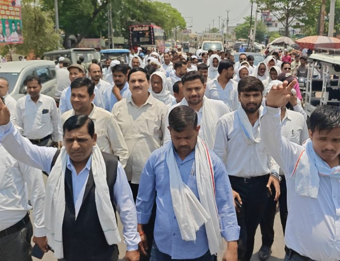 बार एसोसिएशन का धरना-प्रदर्शन, भूमि प्रकरण में कार्रवाई की उठाई मांग