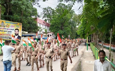हर घर तिरंगा अभियान के अंतर्गत हमीरपुर पुलिस की भव्य तिरंगा यात्रा सम्पन्न
