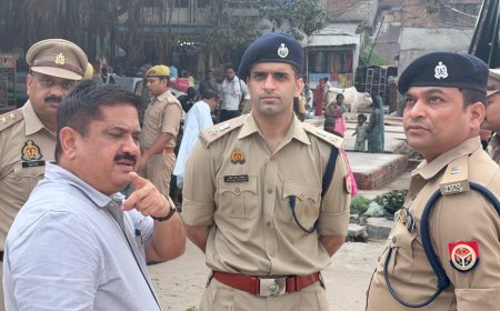 पुलिस अधीक्षक ने थाना मौदहा क्षेत्रान्तर्गत कंस मेला स्थल का किया निरीक्षण