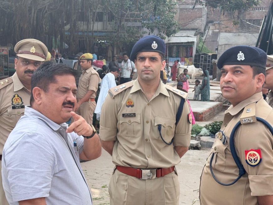 पुलिस अधीक्षक ने थाना मौदहा क्षेत्रान्तर्गत कंस मेला स्थल का किया निरीक्षण