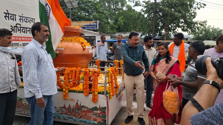 वडनगर से वाराणसी यात्रा का जनपद में विभिन्न स्थलों पर हुआ शानदार स्वागत